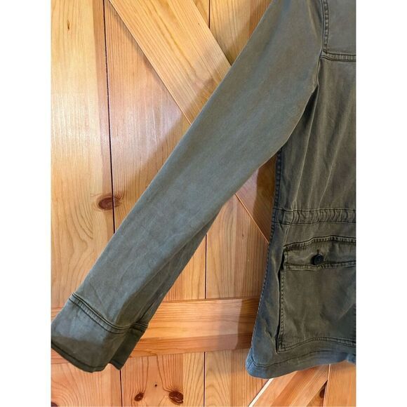 Lucky Brand Size Small Olive Green Utility Cargo Jacket Military Lyocell (0719) - Picture 5 of 8